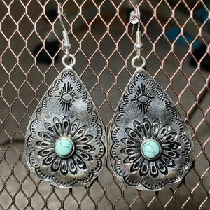 Western conch & turquoise earrings